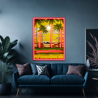 Hawaiian Air Travel And Tourism Print Wall Artwork Neon Signs