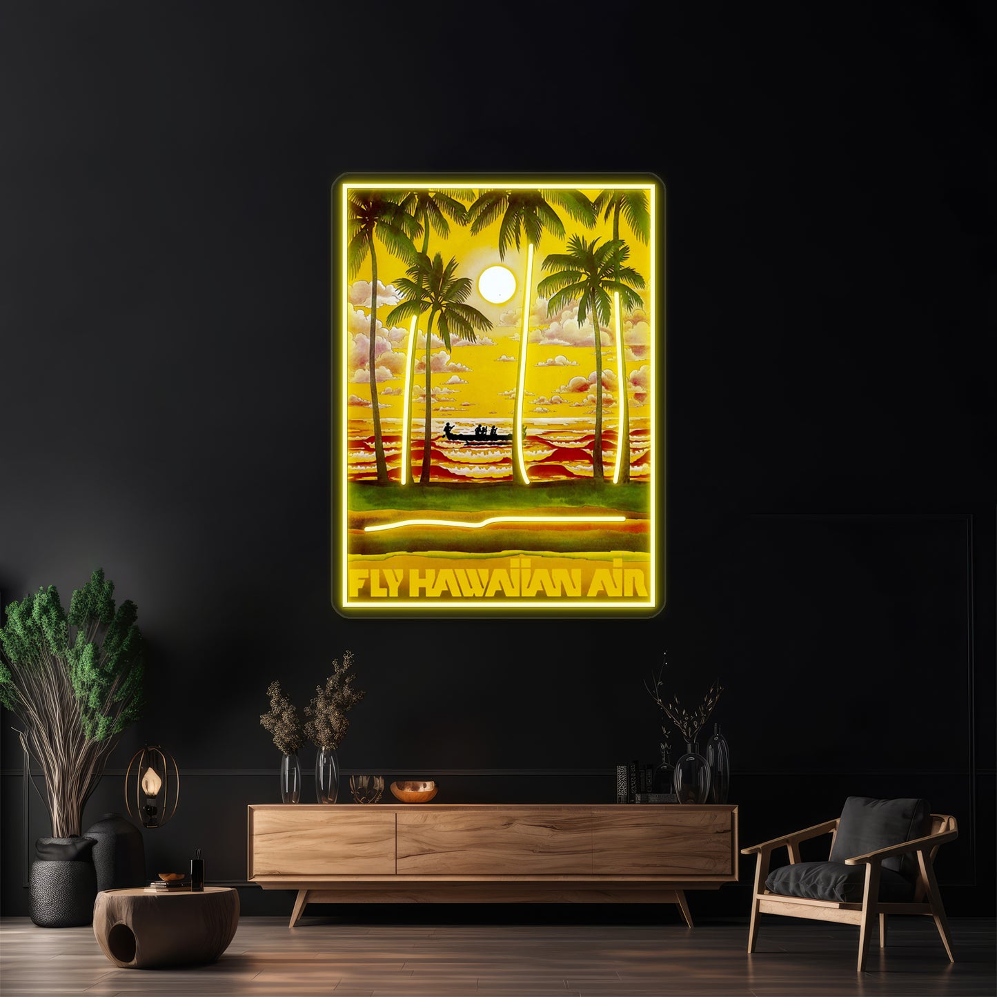 Hawaiian Air Travel And Tourism Print Wall Artwork Neon Signs