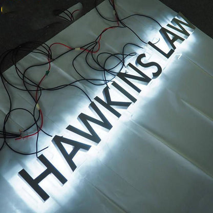 Hawkins Law 3D Backlit Letters Business Metal Led Sign - Shineneon