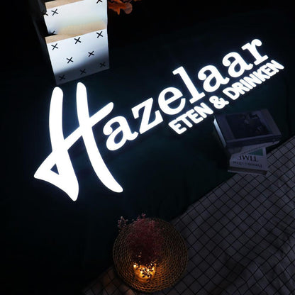 Hazellar Eten Drinken 3D Frontlit Letters Metal Led Sign