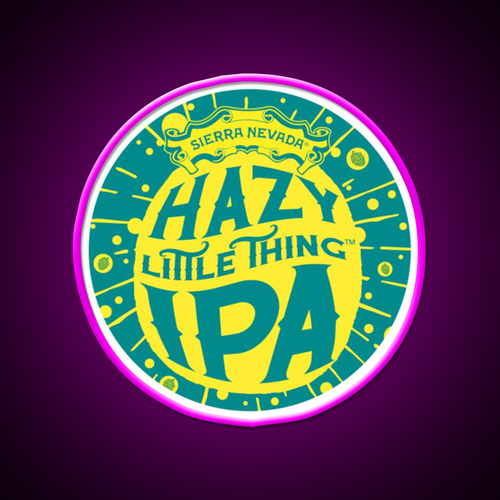 Hazy Ipa Logo Beer Bar Decor Led Neon Sign Rgb Color - Neon sign mounted on wall in room