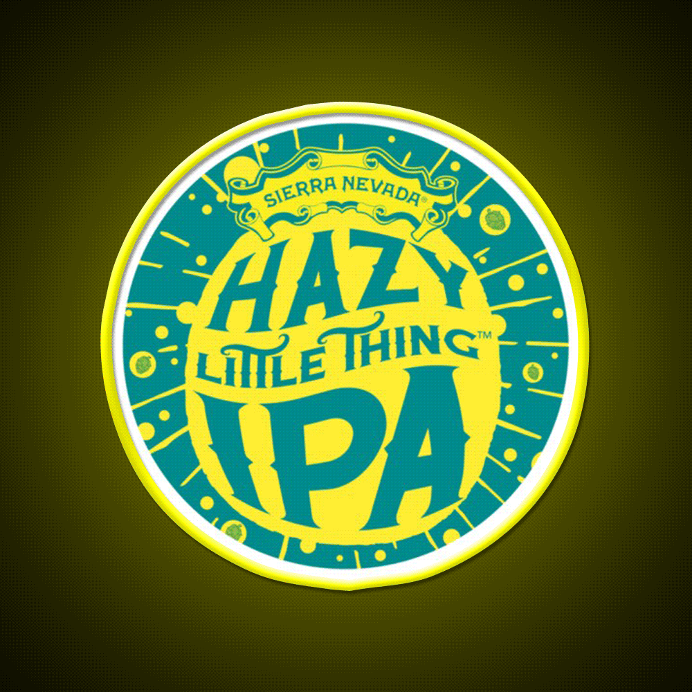 Hazy Ipa Logo Beer Bar Decor Led Neon Sign Rgb Color - Custom LED neon sign front view