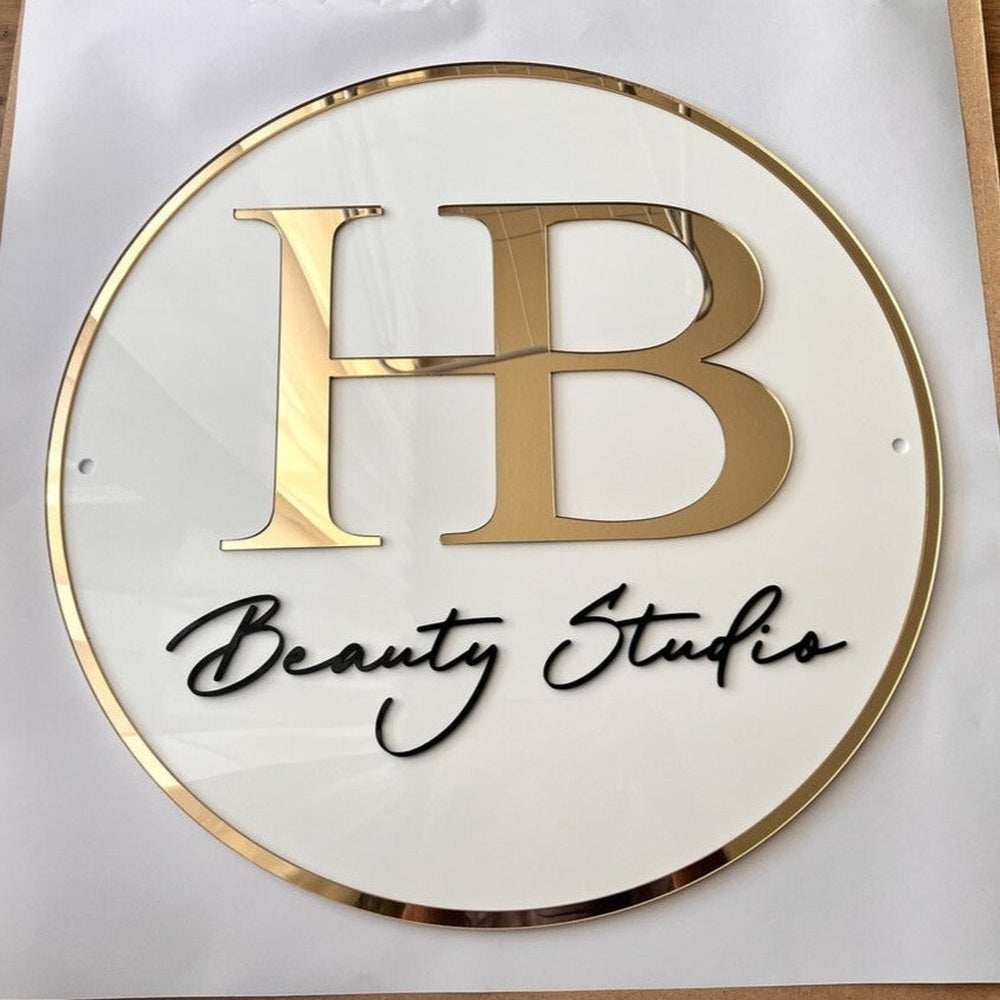 Hb Beauty Studio Acrylic Business Logo Sign