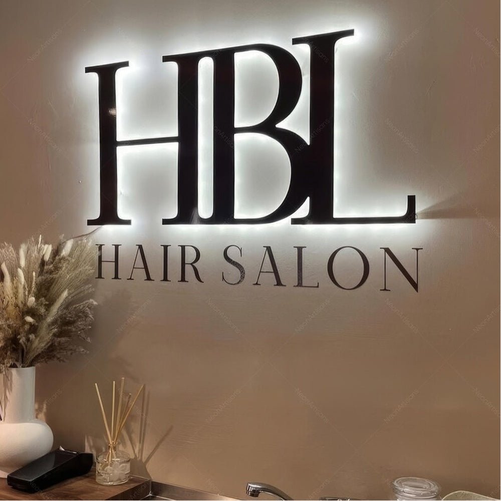 Hbl Hair Salon 3D Frontlit And Backlit Channel Letter Led Light Sign - Shineneon