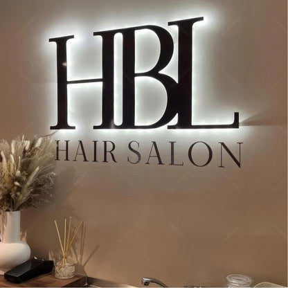 Hbl Hair Salon 3D Frontlit And Backlit Channel Letter Led Light Sign - Shineneon
