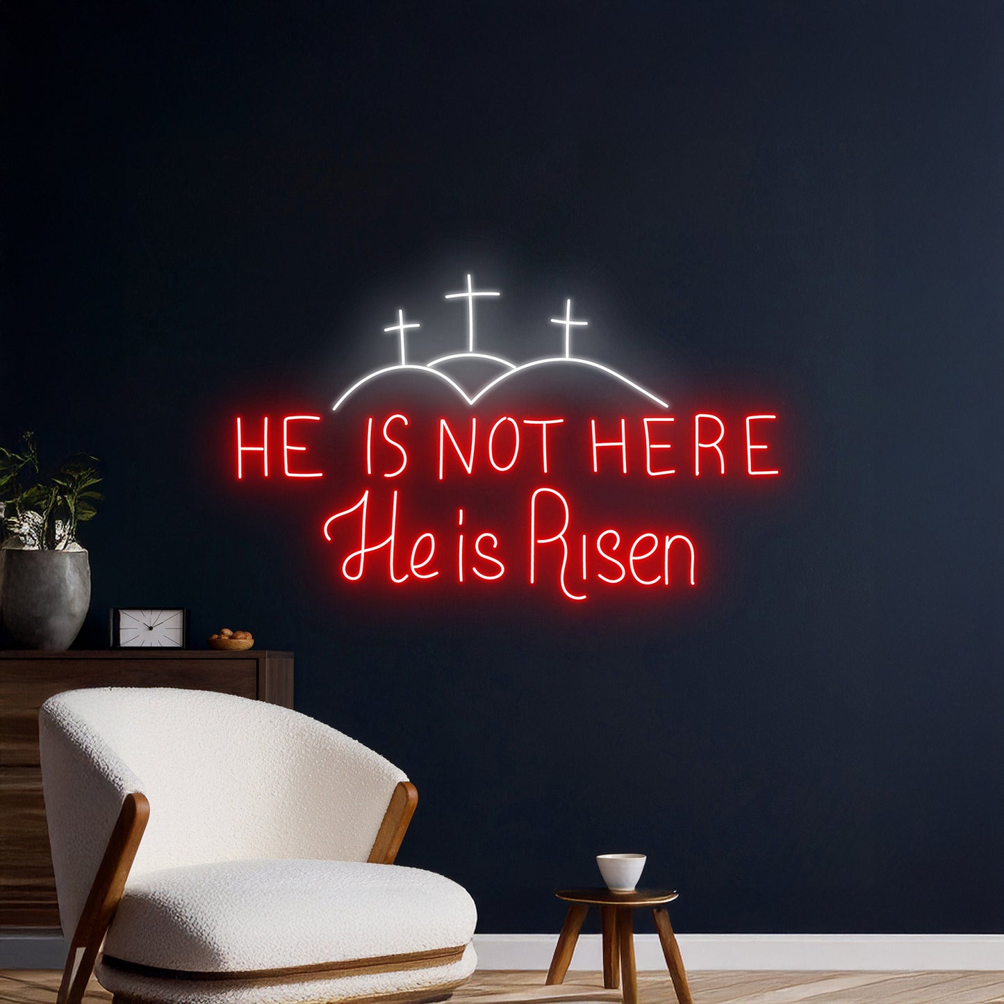 He Is Not Here He Is Risen Neon Sign