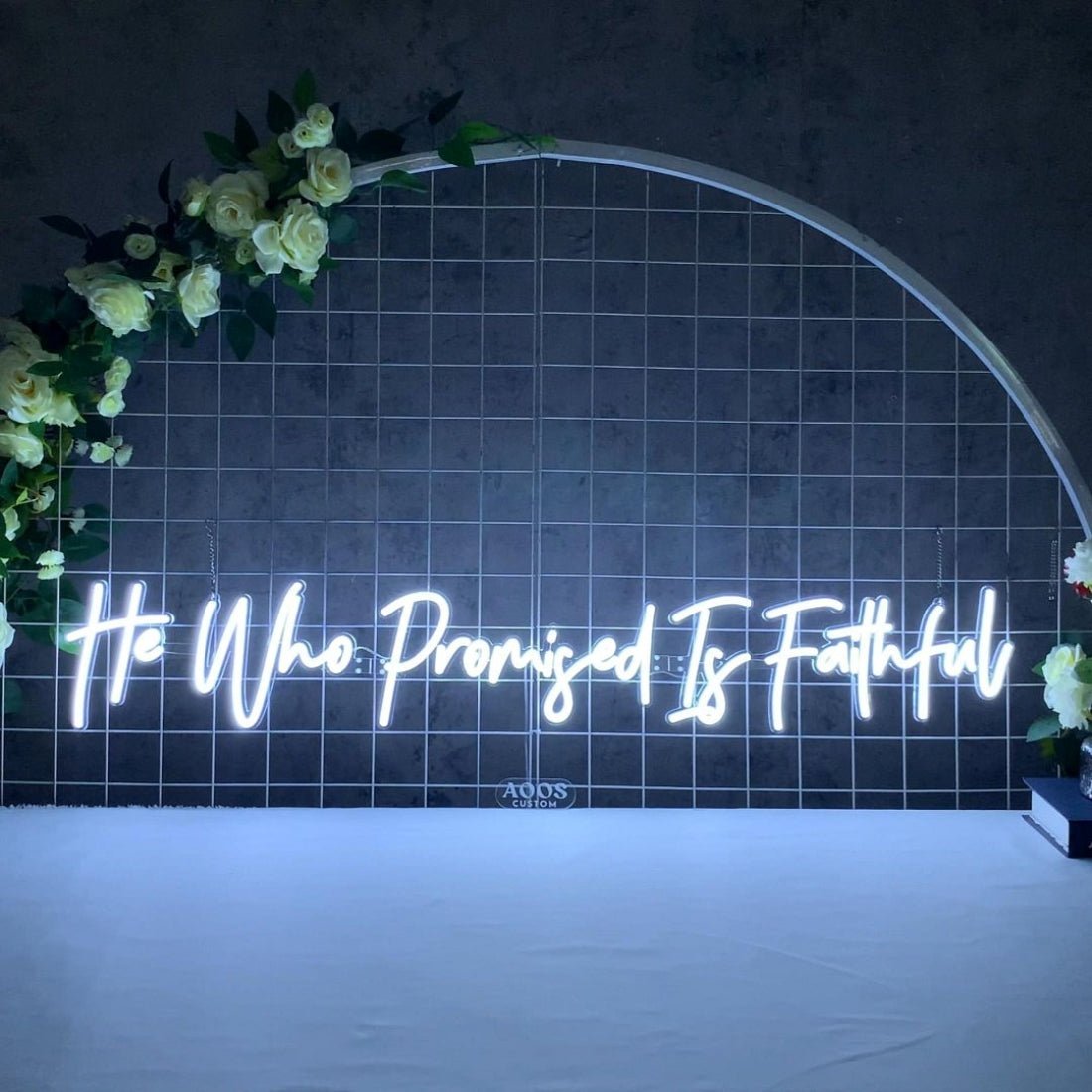He Who Promised Is Faithful Led Sign Business Neon Sign - Shineneon
