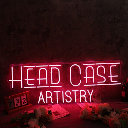 Head Case Artistry Red Led Neon Sign - Shineneon