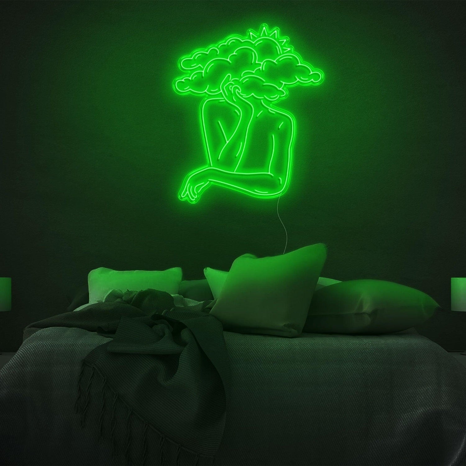 Head In Clouds Abstract Silhouette Led Neon Sign For Modern Bedroom Decor | Shineneon