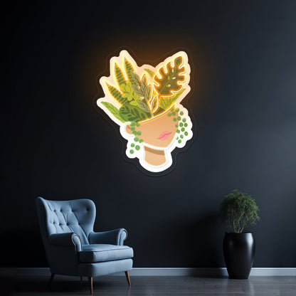 Head Planter Pot Personalized Light Up Sign - Shineneon