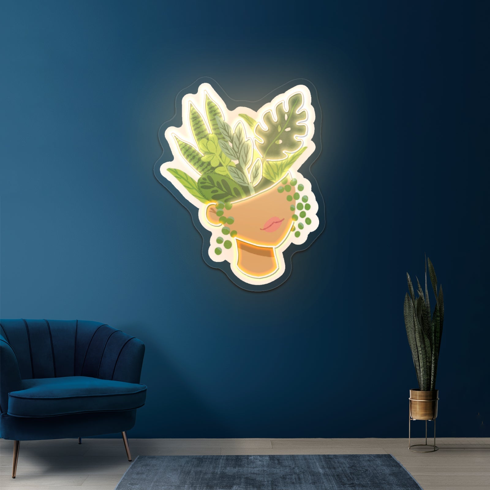 Head Planter Pot Personalized Light Up Sign - Shineneon