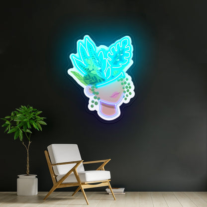 Head Planter Pot Personalized Light Up Sign - Shineneon