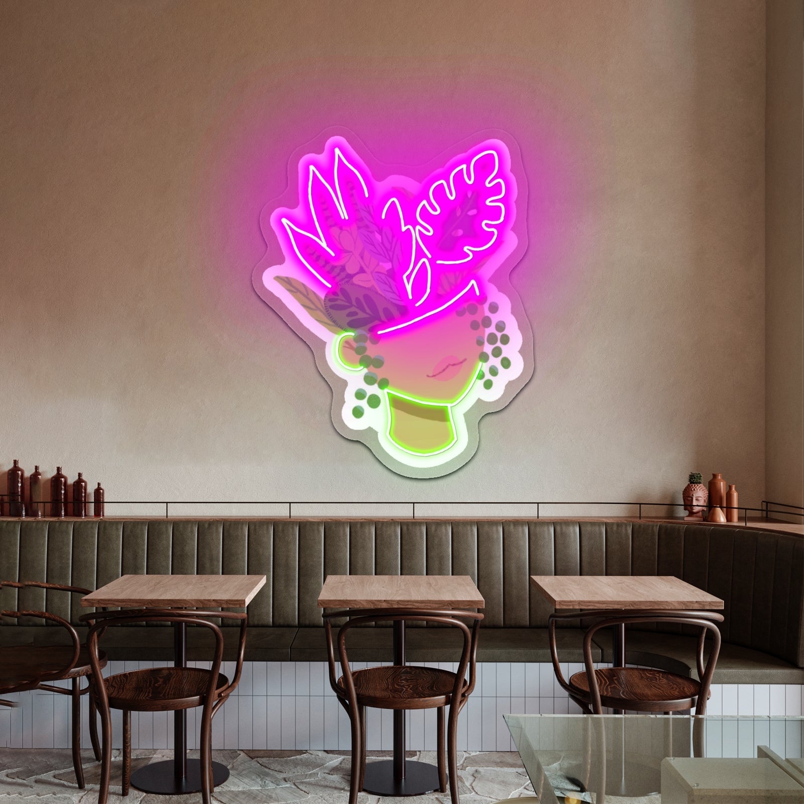Head Planter Pot Personalized Light Up Sign - Shineneon