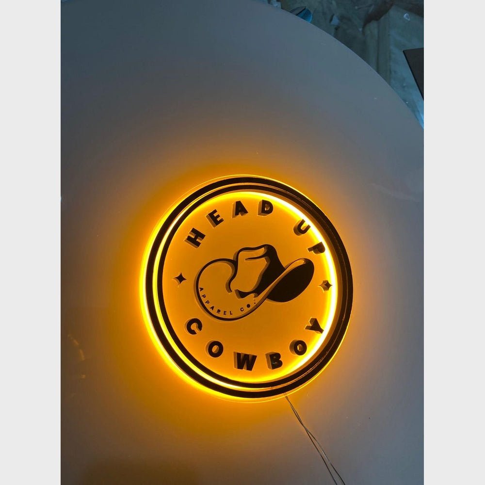 Head Up Cowboy Acrylic Business Logo Sign - Shineneon