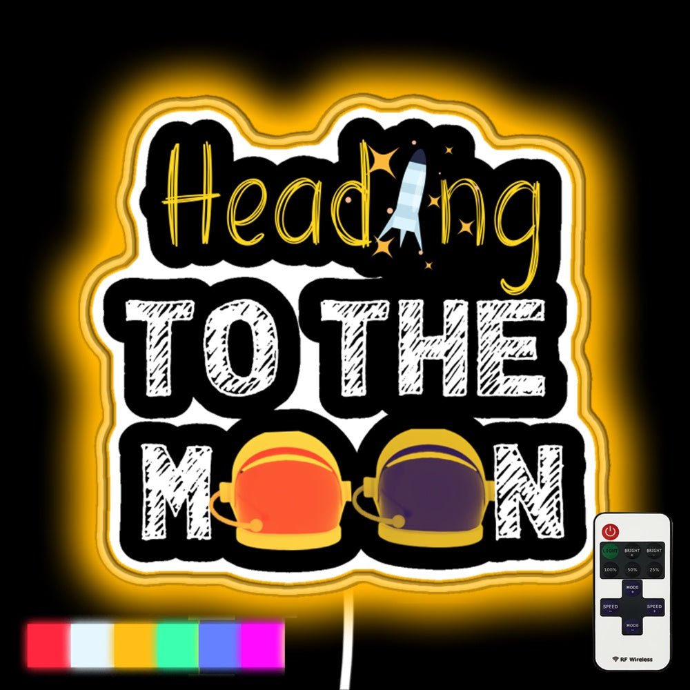 Heading To The Moon Neon Gift Design Led Neon Sign - Shineneon
