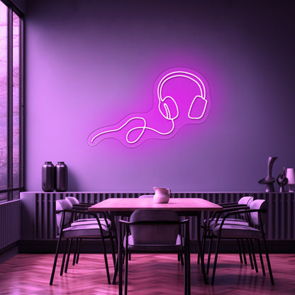 Headphone Neon Sign Wall Art Neon Sign For Sale