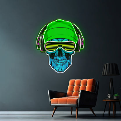 Headphone Skull Led Neon Sign Light Custom Led Signs