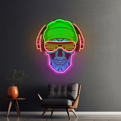 Headphone Skull Led Neon Sign Light Custom Led Signs