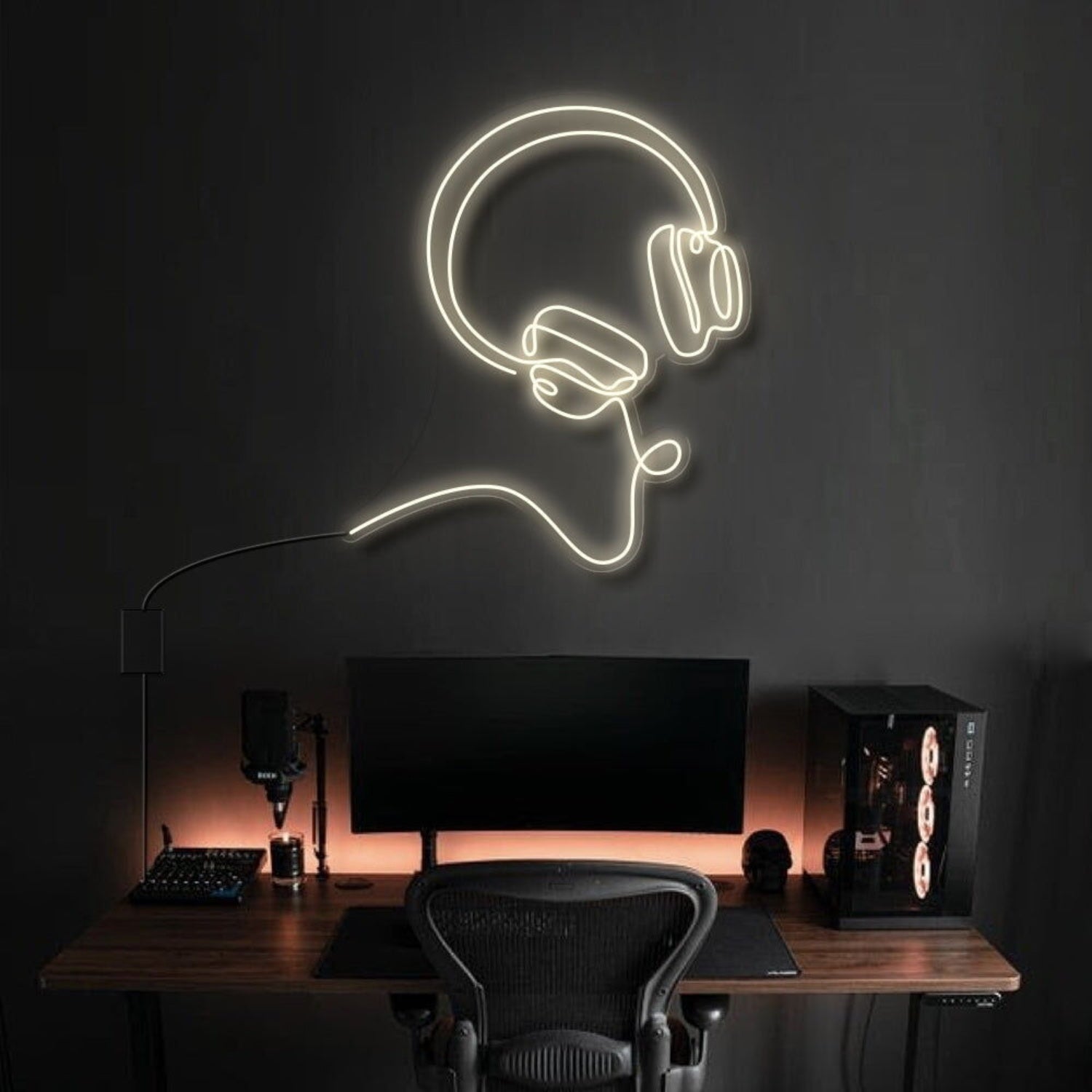 Headphones Line Art Bose Style Led Neon Sign | Shineneon