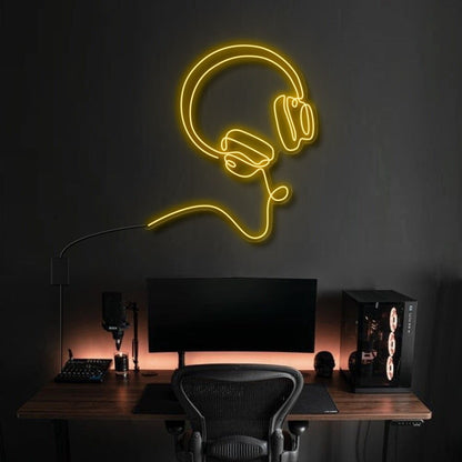 Headphones Line Art Bose Style Led Neon Sign | Shineneon