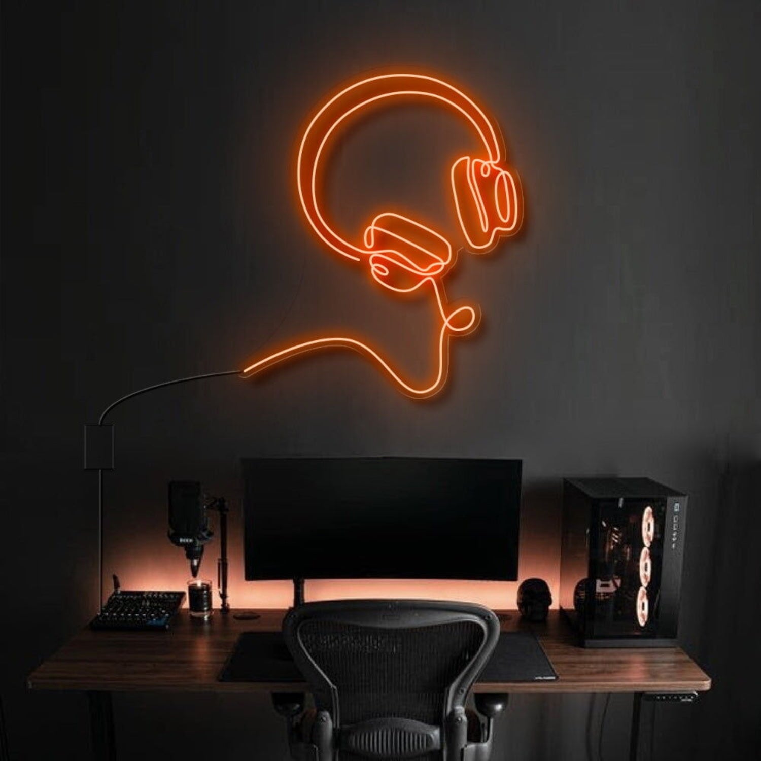 Headphones Line Art Bose Style Led Neon Sign | Shineneon