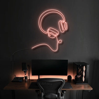 Headphones Line Art Bose Style Led Neon Sign | Shineneon