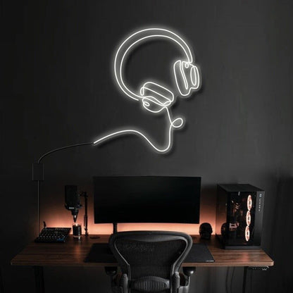 Headphones Line Art Bose Style Led Neon Sign | Shineneon