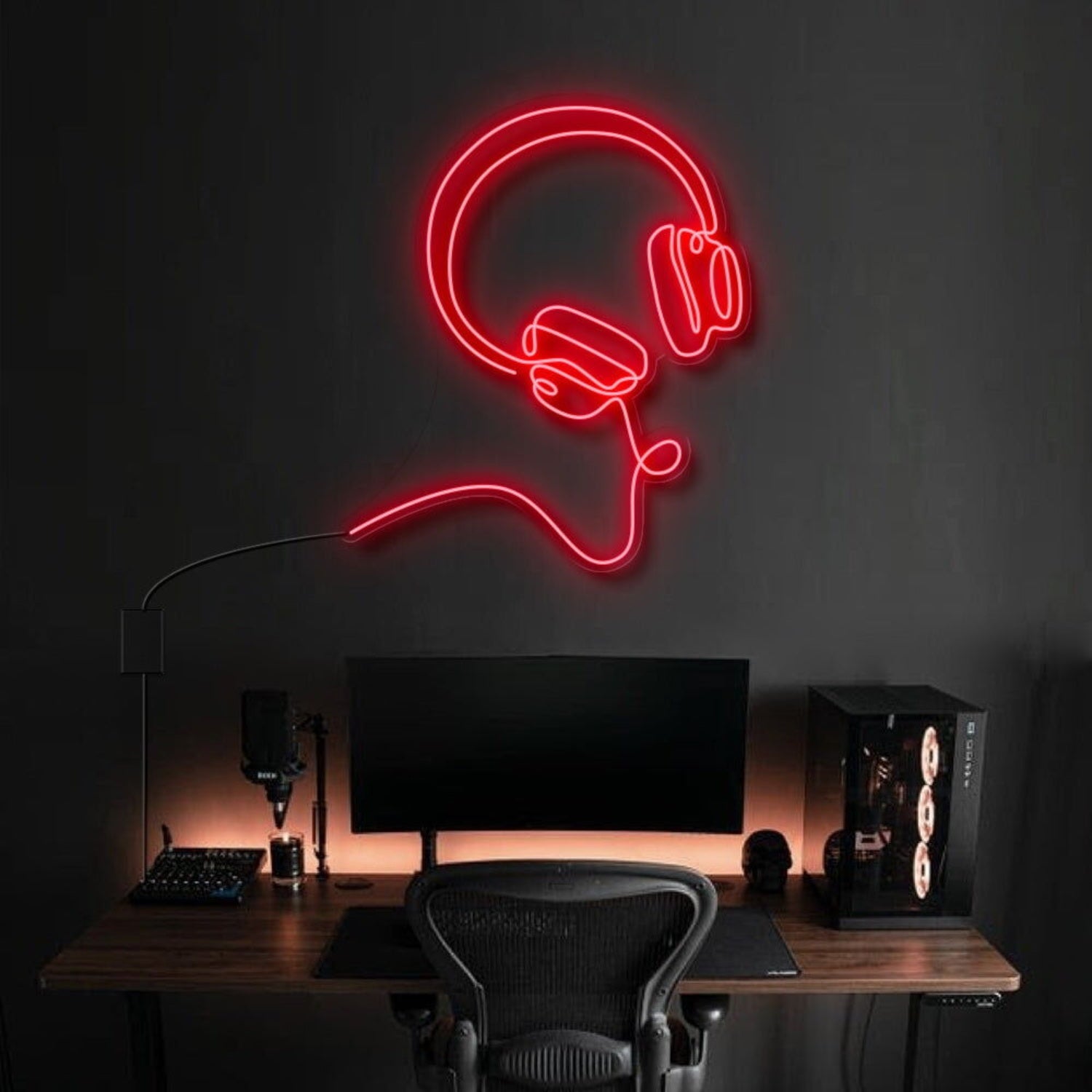 Headphones Line Art Bose Style Led Neon Sign | Shineneon