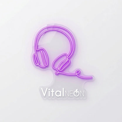 Headphones Line Art LED Neon Sign - Shineneon