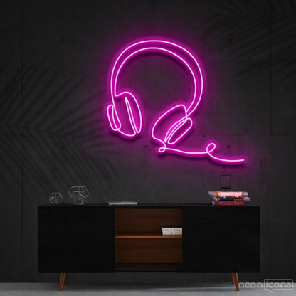 Headphones Line Art Led Neon Sign For Music Studios And Game Rooms | Shineneon