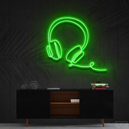 Headphones Line Art Led Neon Sign For Music Studios And Game Rooms | Shineneon