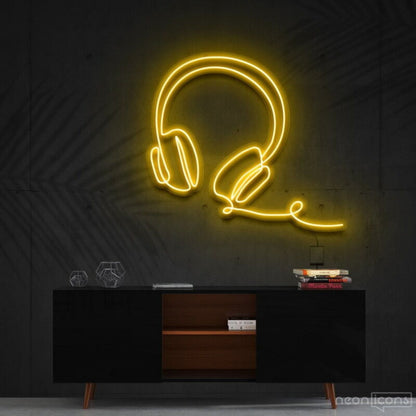 Headphones Line Art Led Neon Sign For Music Studios And Game Rooms | Shineneon