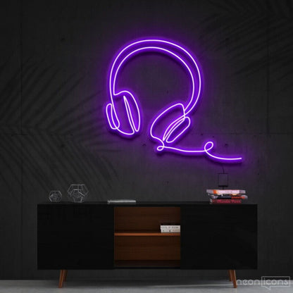 Headphones Line Art Led Neon Sign For Music Studios And Game Rooms | Shineneon