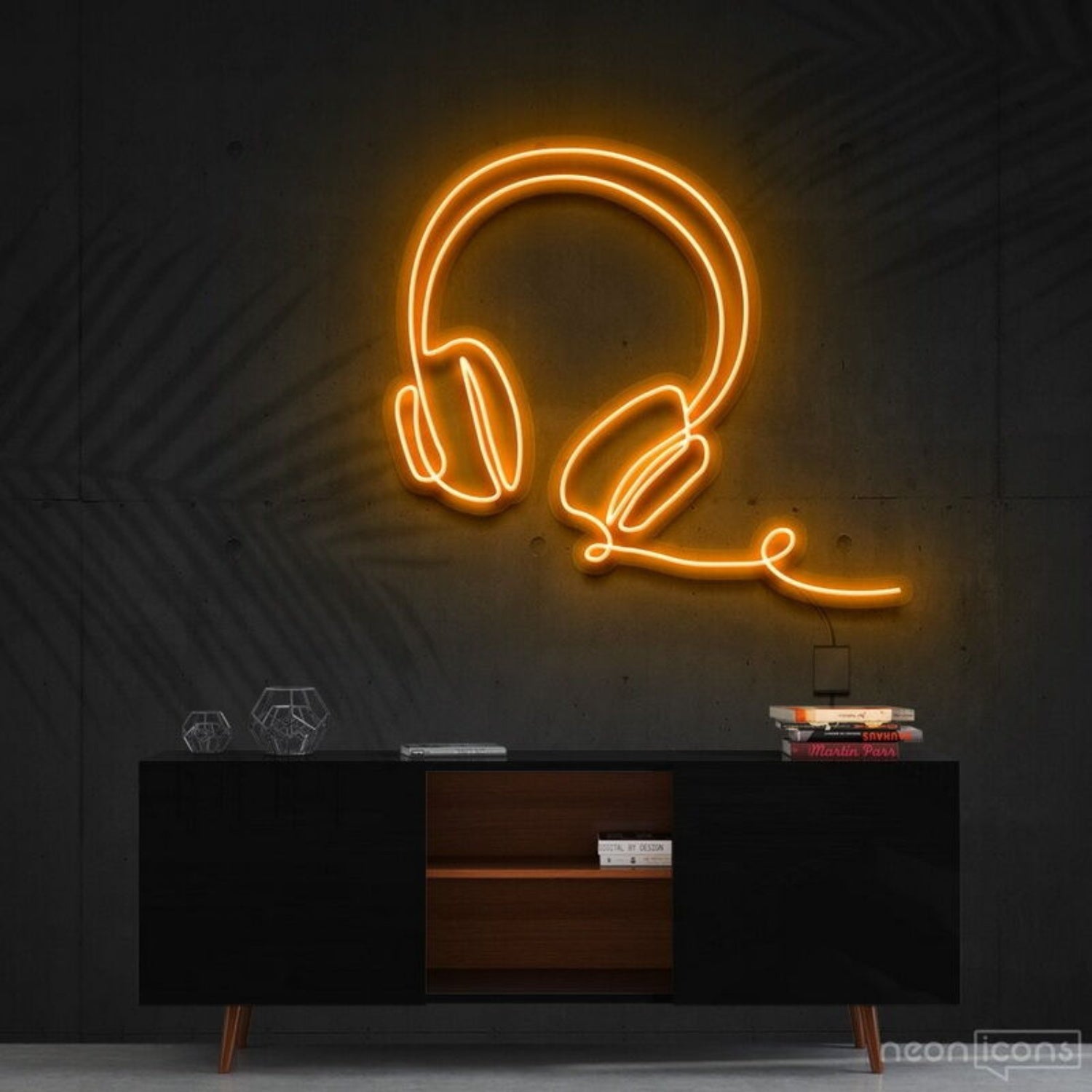 Headphones Line Art Led Neon Sign For Music Studios And Game Rooms | Shineneon