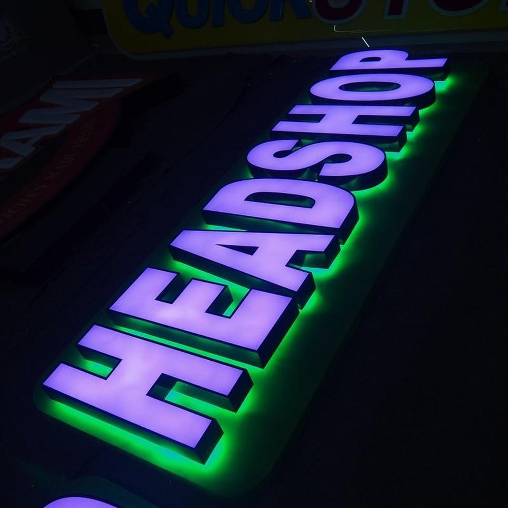 Headshop 3D Front And Back Lit Letters Metal Led Sign - Shineneon