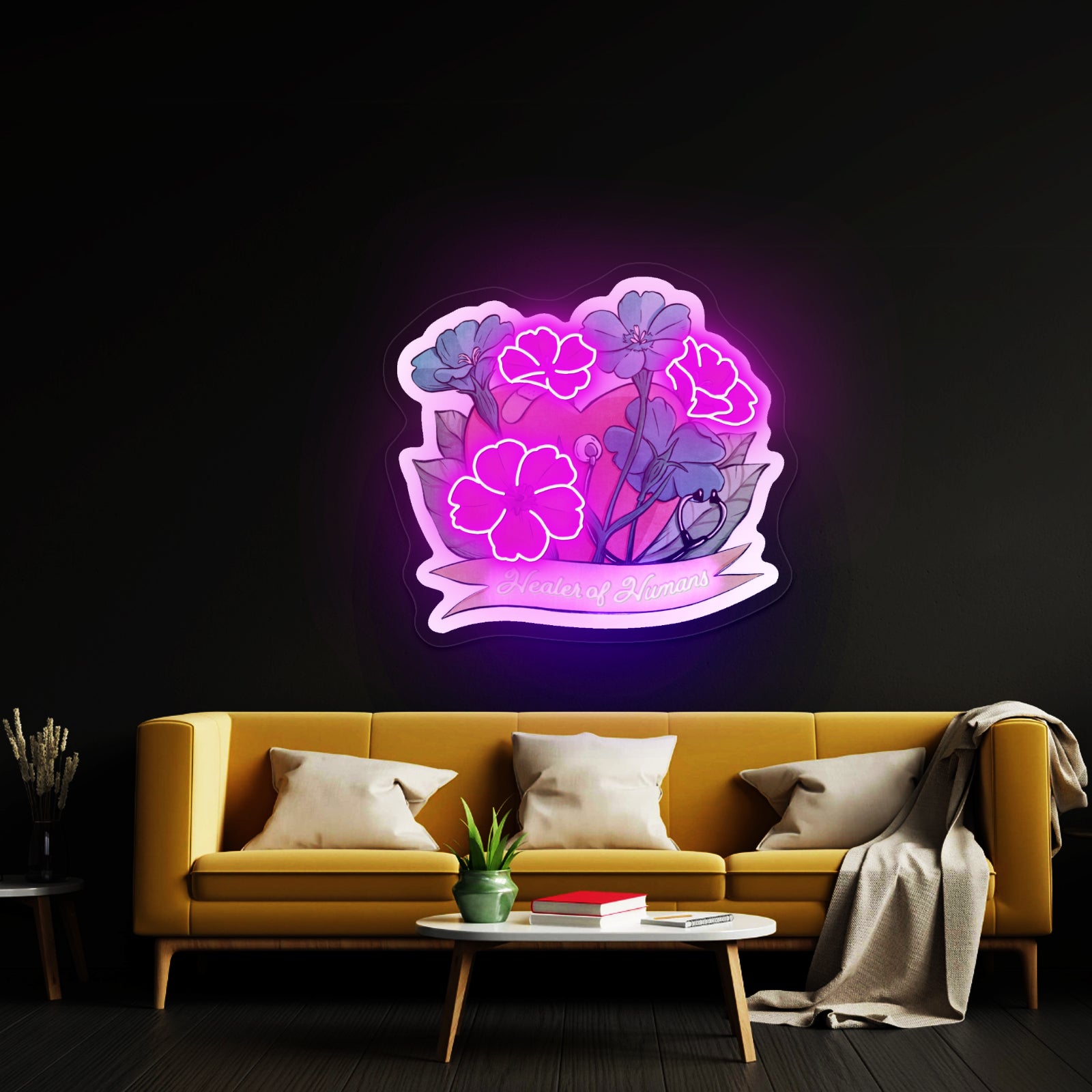 Healer Of Humans Light Up Sign Custom