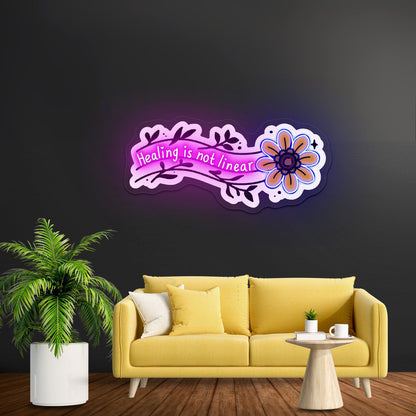Healing Is Not Linear Light Up Signs For Room - Shineneon