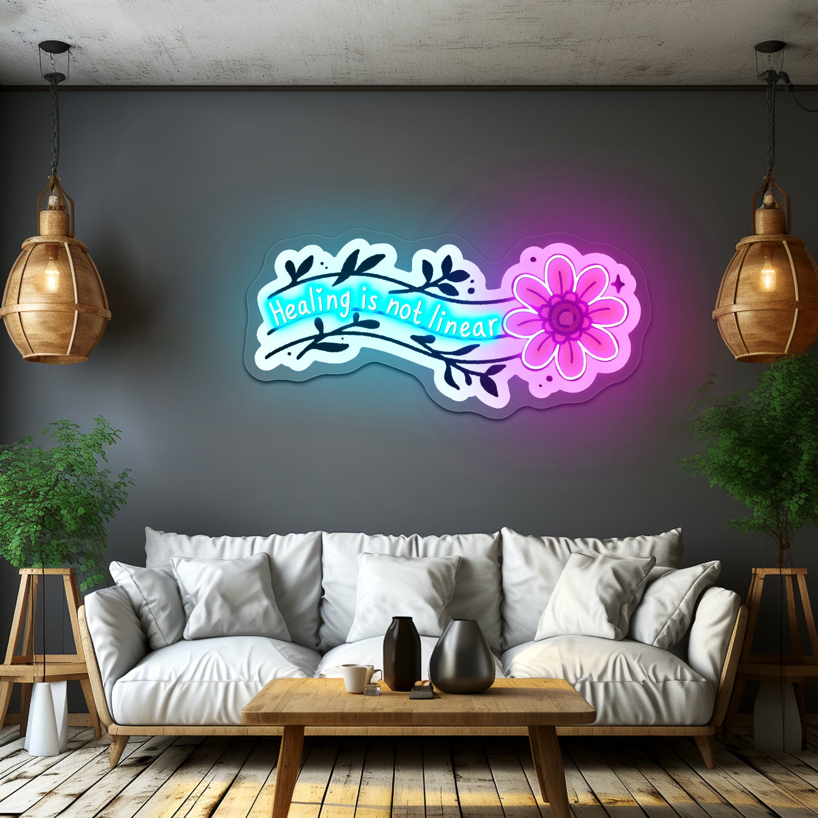 Healing Is Not Linear Light Up Signs For Room