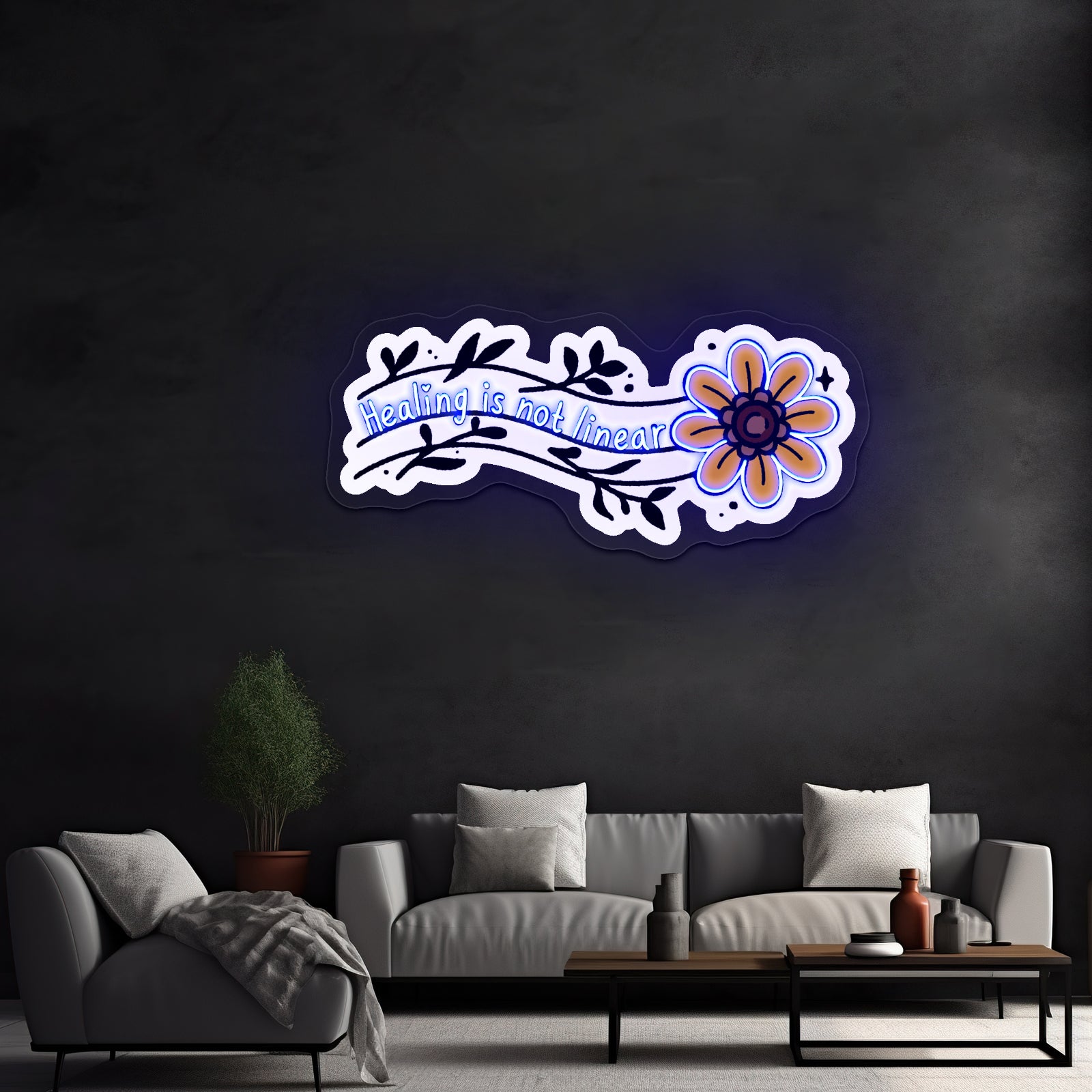 Healing Is Not Linear Light Up Signs For Room