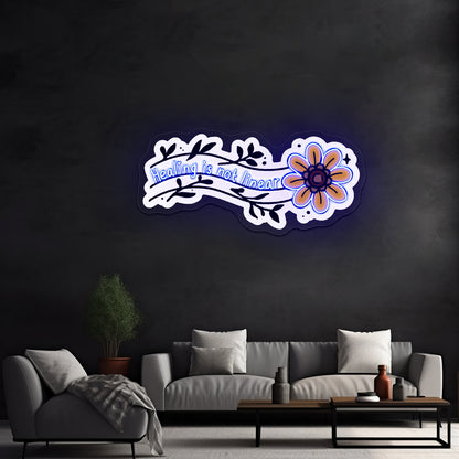 Healing Is Not Linear Light Up Signs For Room