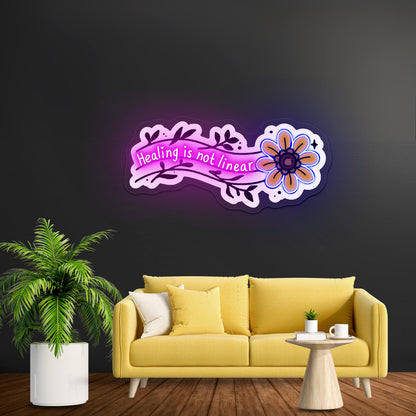 Healing Is Not Linear Light Up Signs For Room