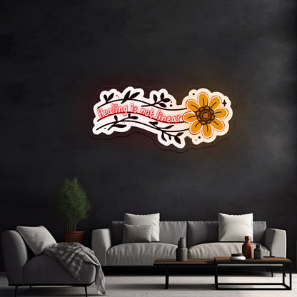 Healing Is Not Linear Light Up Signs For Room
