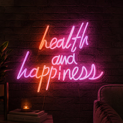 Health And Happiness Wall Decor LED Neon Sign - 02 High-Converting Product Image