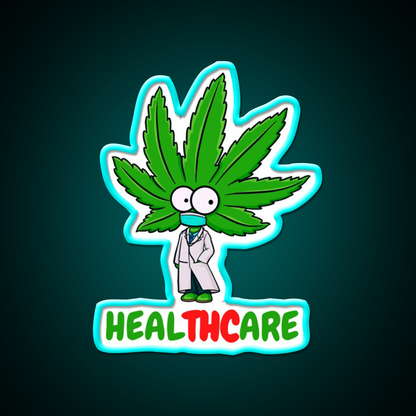 Healthcare Hemp Inspired Green Leaf Led Neon Sign Rgb Color - Size and dimension reference