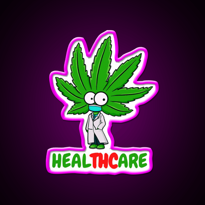 Healthcare Hemp Inspired Green Leaf Led Neon Sign Rgb Color - Shineneon