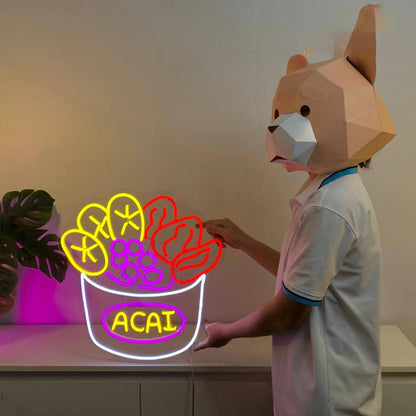 Healthy Acai Led Neon Sign Food Led Neon Sign | Shineneon