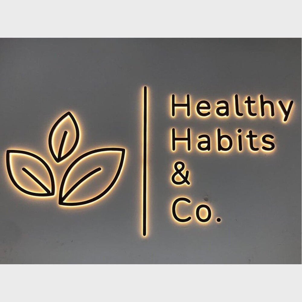 Healthy Habits And Co With Logo 3D Backlit Channel Letters Led Light Sign - Shineneon