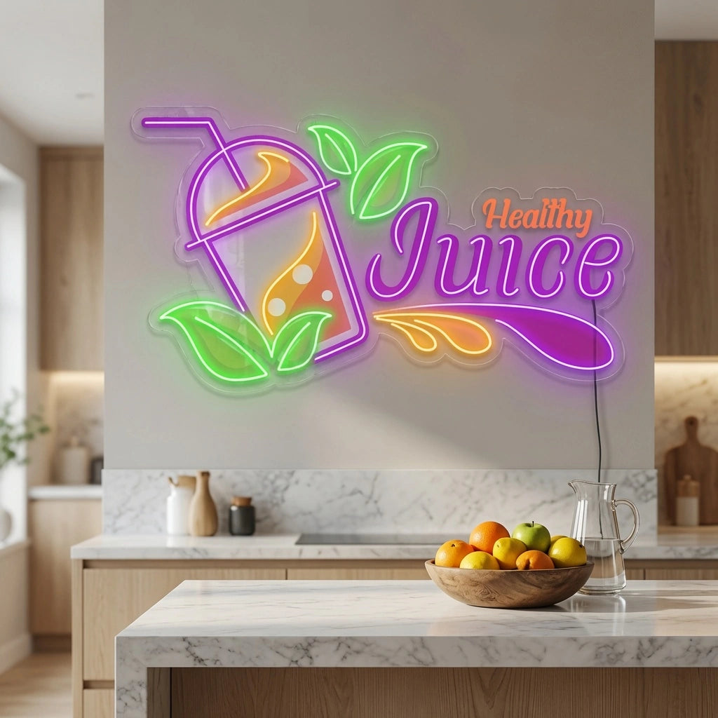 Healthy Juice LED Neon Sign - 03 Real Lifestyle Scene