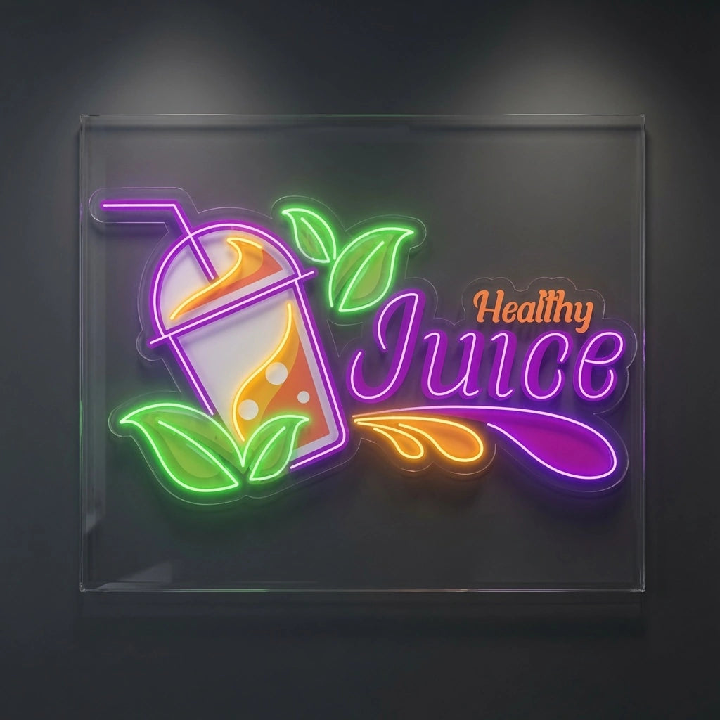 Healthy Juice LED Neon Sign - 04 Size Image