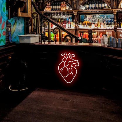 Heart Anatomy Red Led Neon Sign For Indoor Decor Bars Medical Spaces - Shineneon